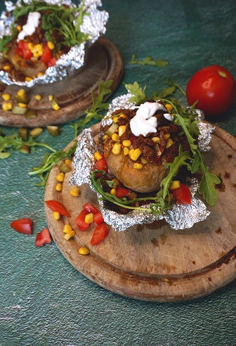 Gefüllter Kumpir mit veganem Hack Gefüllter Kumpir mit veganem Hack