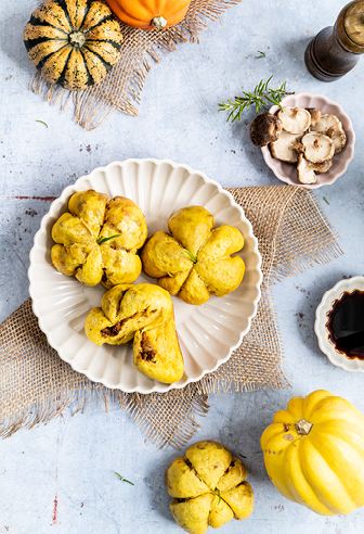 Kürbisbuns mit veganem Hack Kürbisbuns mit veganem Hack