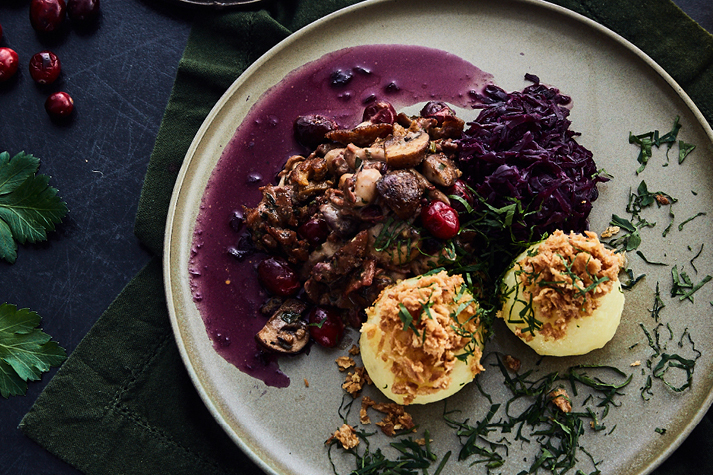 Pilzgeschnetzeltes mit endori veggie pulled Pilzgeschnetzeltes mit endori veggie pulled