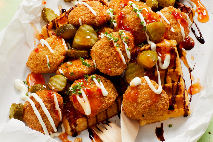 Waffeln mit endori veggie nuggets Waffeln mit endori veggie nuggets