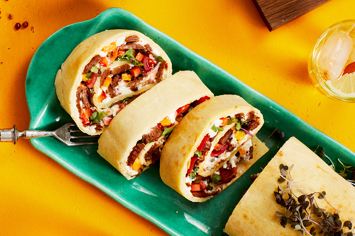 Gemüsewrap mit endori veggie kebab koriander paprika Gemüsewrap mit endori veggie kebab koriander paprika